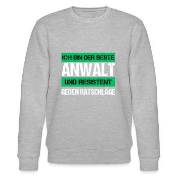 Resistant Advocate - Stanley/Stella CHANGER Unisex Organic Sweatshirt - heather grey - Front - Nik (191cm) & Marisol (170cm)