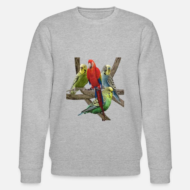 Budgerigar - Stanley/Stella CHANGER Unisex Organic Sweatshirt - heather grey
