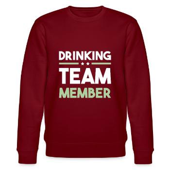 Drinking Team - Stanley/Stella CHANGER Unisex Organic Sweatshirt - burgundy - Front - Nik (191cm) & Marisol (170cm)