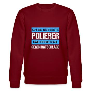 Resistant polisher - Stanley/Stella CHANGER Unisex Organic Sweatshirt - burgundy - Front - Nik (191cm) & Marisol (170cm)