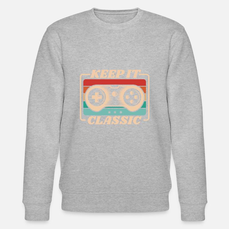Retro Zocker Sprüche Gaming Geschenk - Stanley/Stella Unisex Bio-Sweatshirt CHANGER - Grau meliert