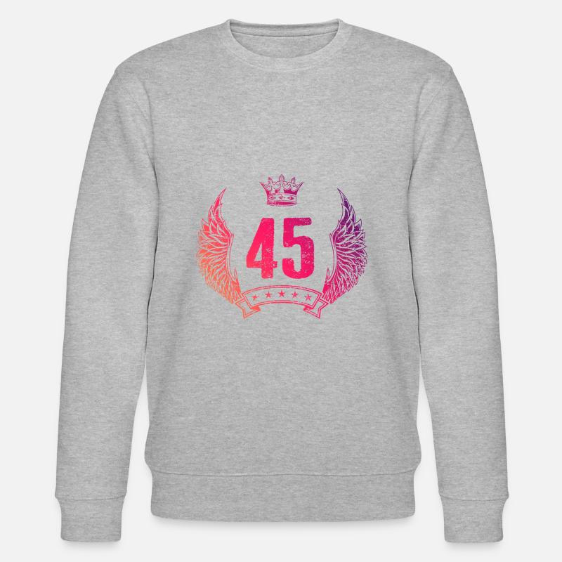 45 Number crown - Stanley/Stella CHANGER Unisex Organic Sweatshirt - heather grey