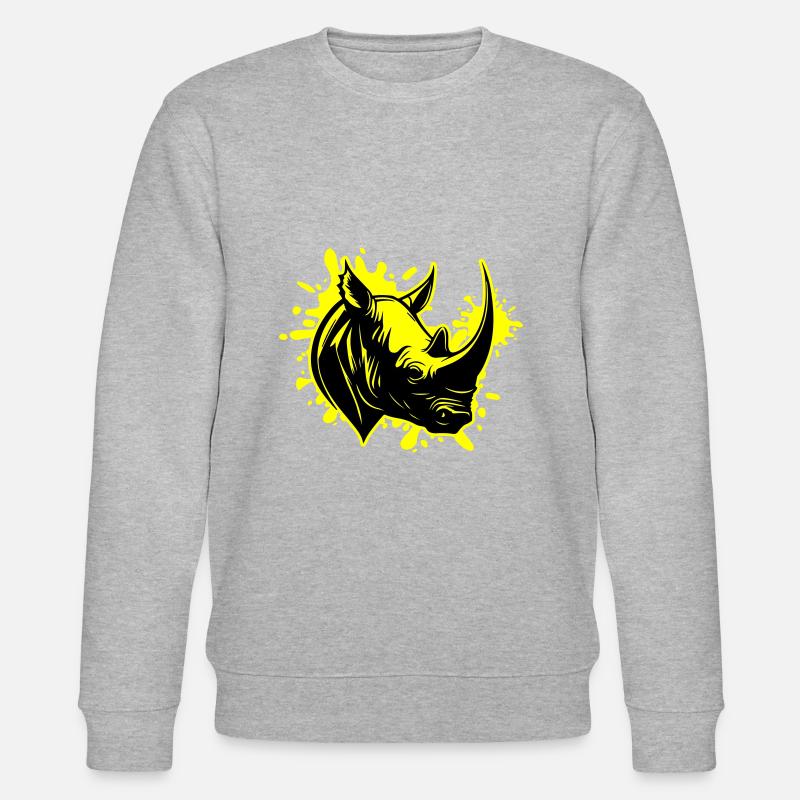 Nashorn Tier Kopf - Stanley/Stella Unisex Bio-Sweatshirt CHANGER  - Grau meliert