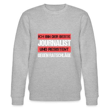 Resistenter Journalist - Stanley/Stella Unisex Bio-Sweatshirt CHANGER  - Grau meliert - Vorne - Nik (191cm) & Marisol (170cm)