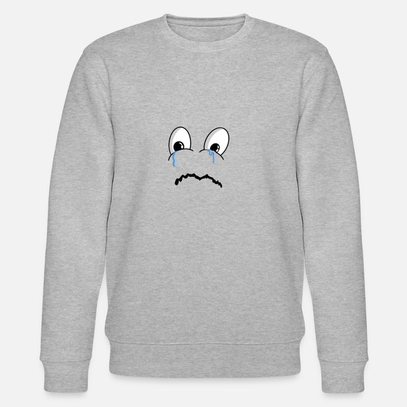 Bande dessinée visage triste larmes - Sweat bio CHANGER Stanley/Stella Unisexe - gris chiné