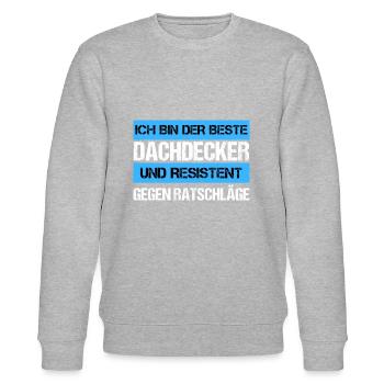 Resistenter Dachdecker - Stanley/Stella Unisex Bio-Sweatshirt CHANGER  - Grau meliert - Vorne - Nik (191cm) & Marisol (170cm)