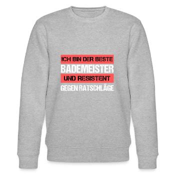 Resistenter Bademeister - Stanley/Stella Unisex Bio-Sweatshirt CHANGER  - Grau meliert - Vorne - Nik (191cm) & Marisol (170cm)