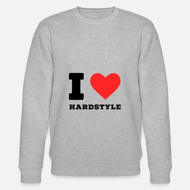 Ich liebe Hardstyle - Stanley/Stella Unisex Bio-Sweatshirt CHANGER  - Grau meliert