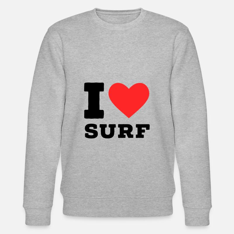 Ich liebe Surfen - Stanley/Stella Unisex Bio-Sweatshirt CHANGER  - Grau meliert