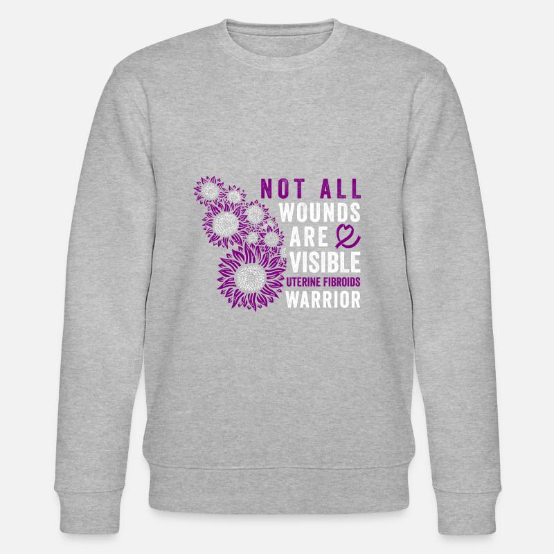 bewusstseGebärmutterfibroid-Kriegerin Unsichtbarer - Stanley/Stella Unisex Bio-Sweatshirt CHANGER  - Grau meliert