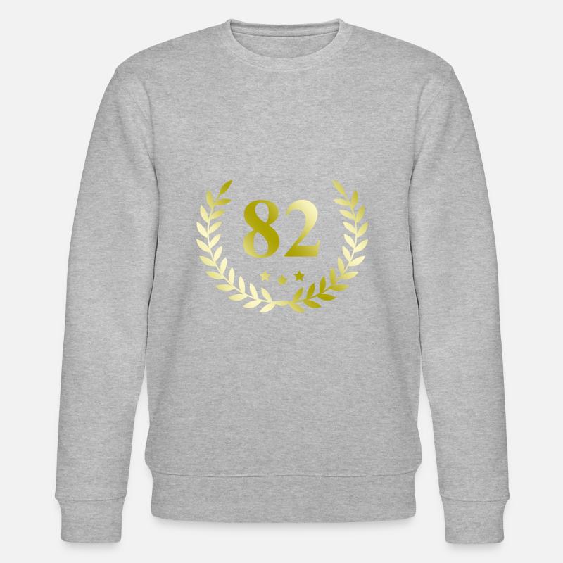 82 Zahl Kranz - Stanley/Stella Unisex Bio-Sweatshirt CHANGER - Grau meliert