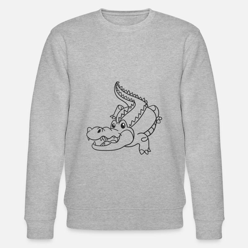 Krokodile, Reptilien, Geschenk, Geschenkidee - Stanley/Stella Unisex Bio-Sweatshirt CHANGER  - Grau meliert