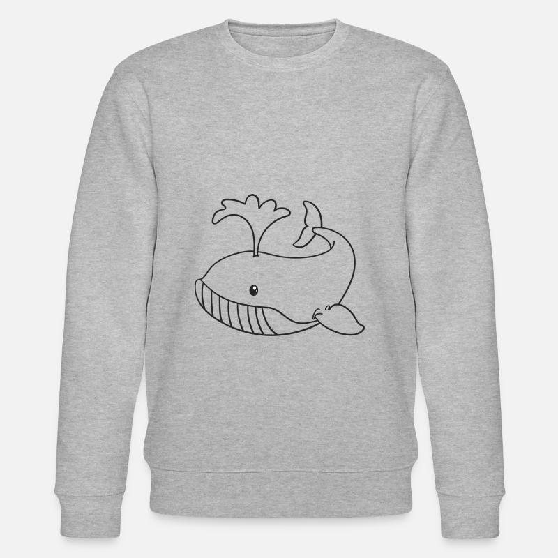 Wal, Wale, Geschenk, Geschenkidee - Stanley/Stella Unisex Bio-Sweatshirt CHANGER  - Grau meliert