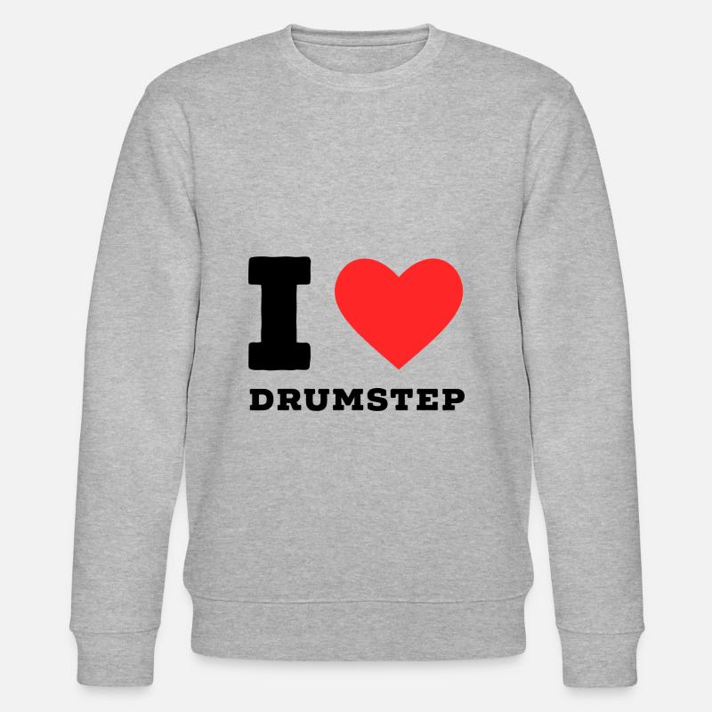 Ich liebe Drumstep - Stanley/Stella Unisex Bio-Sweatshirt CHANGER  - Grau meliert