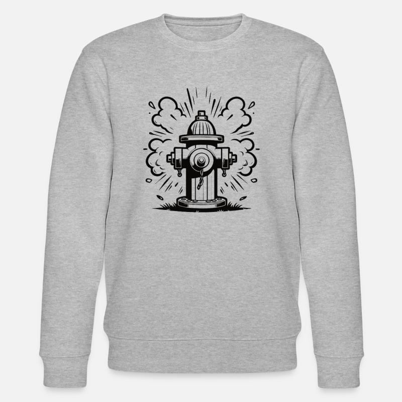 Retro Hydrant – Klassischer Hydranten Design - Stanley/Stella Unisex Bio-Sweatshirt CHANGER  - Grau meliert