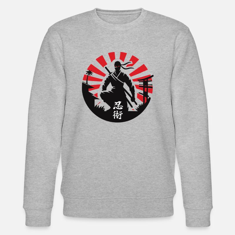 Ninjutsu - Ninja Silhouette – Schattenkrieger - Stanley/Stella Unisex Bio-Sweatshirt CHANGER - Grau meliert