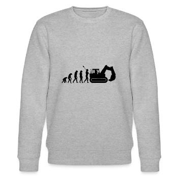 Excavator operator Evolution - Stanley/Stella CHANGER Unisex Organic Sweatshirt - heather grey - Front - Nik (191cm) & Marisol (170cm)