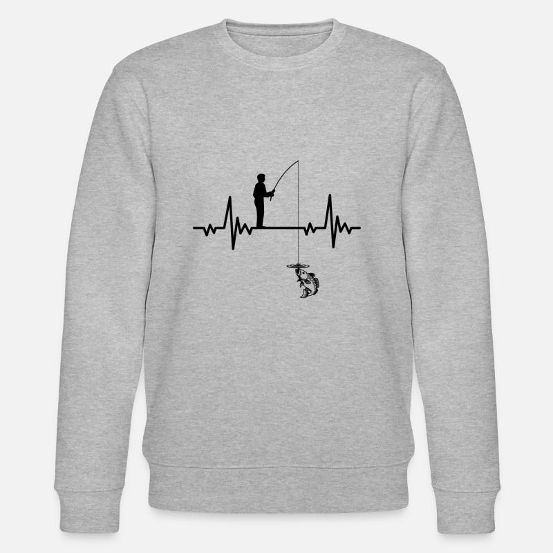 Angler Herzschlag - Stanley/Stella Unisex Bio-Sweatshirt CHANGER - Grau meliert