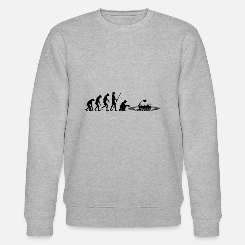 Model train evolution - Stanley/Stella CHANGER Unisex Organic Sweatshirt - heather grey