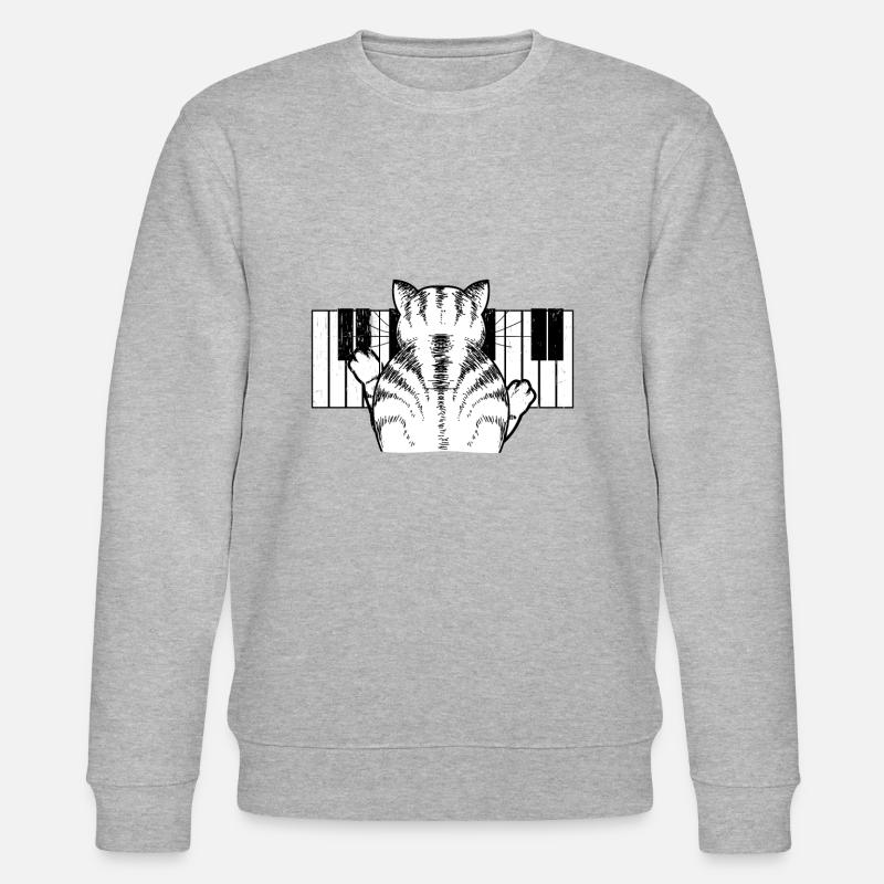 Klavier Katze - Stanley/Stella Unisex Bio-Sweatshirt CHANGER  - Grau meliert