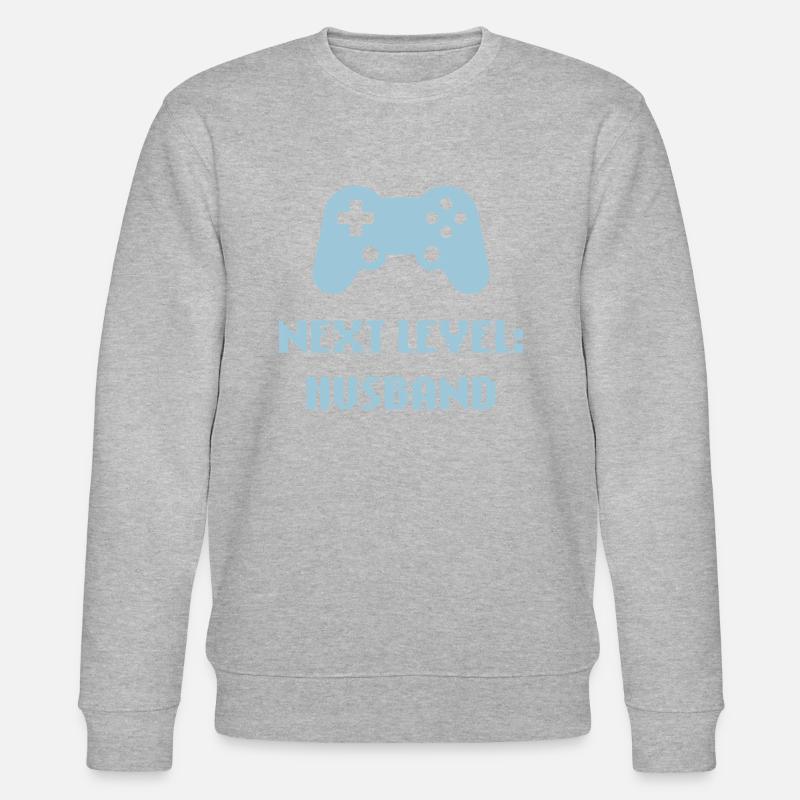 Next Level: Husband (Bräutigam / Hochzeit) - Stanley/Stella Unisex Bio-Sweatshirt CHANGER - Grau meliert