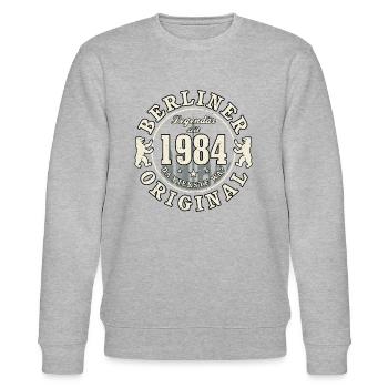 40. Geburtstag 2024 Berliner Original Geschenk - Stanley/Stella Unisex Bio-Sweatshirt CHANGER  - Grau meliert - Vorne - Nik (191cm) & Marisol (170cm)