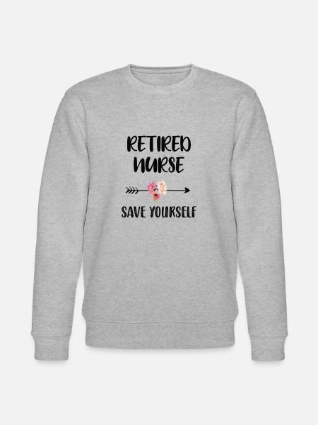 Retired nurse retirement gift - Stanley/Stella CHANGER Unisex Organic Sweatshirt - heather grey