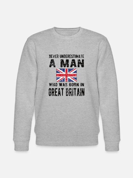 Brite Großbritannien Herkunft Britische Flagge - Stanley/Stella Unisex Bio-Sweatshirt CHANGER  - Grau meliert