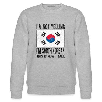 Südkorea Flagge Südkoreaner Südkorea Herkunft - Stanley/Stella Unisex Bio-Sweatshirt CHANGER  - Grau meliert - Vorne - Nik (191cm) & Marisol (170cm)