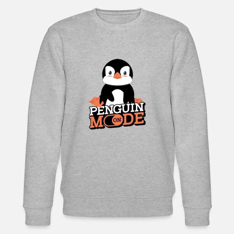 Penguin Mode On Kaiserpinguin Seevogel - Stanley/Stella Unisex Bio-Sweatshirt CHANGER  - Grau meliert