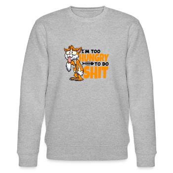I'm too Hungry to do Shit Miezekatze Kätzchen - Stanley/Stella Unisex Bio-Sweatshirt CHANGER  - Grau meliert - Vorne - Nik (191cm) & Marisol (170cm)