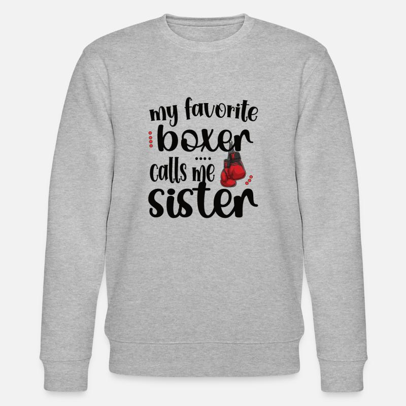 Boxschwester Stolze Box-Schwester Boxer Geschenk - Stanley/Stella Unisex Bio-Sweatshirt CHANGER  - Grau meliert