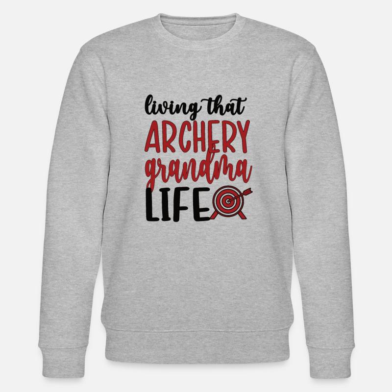 Bogenschießen-Oma Von Bogenschützen Großmutter - Stanley/Stella Unisex Bio-Sweatshirt CHANGER - Grau meliert