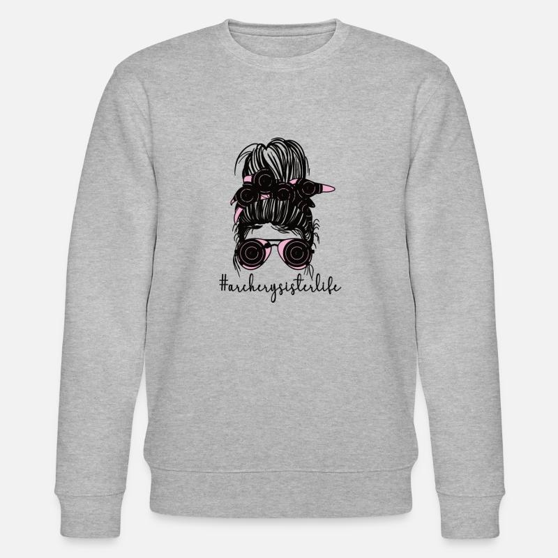 Bogenschießen-Schwester Bogenschützen Schwester - Stanley/Stella Unisex Bio-Sweatshirt CHANGER  - Grau meliert