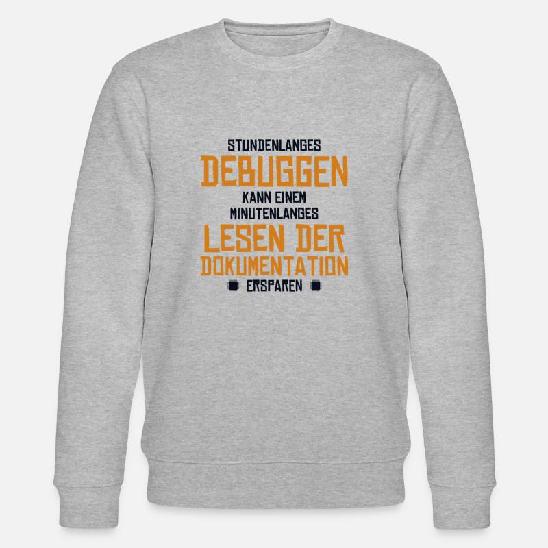 Stundenlanges Debuggen Softwareingenieur Coder - Stanley/Stella Unisex Bio-Sweatshirt CHANGER  - Grau meliert