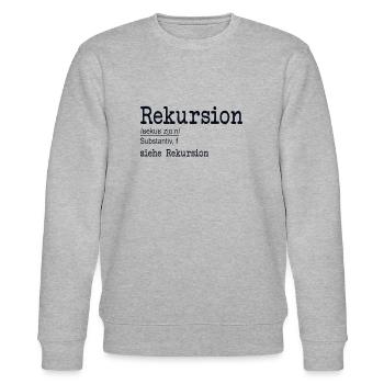 Rekursion Definition Softwareentwickler Coder - Stanley/Stella Unisex Bio-Sweatshirt CHANGER  - Grau meliert - Vorne - Nik (191cm) & Marisol (170cm)