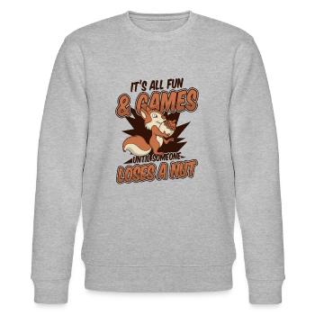 Until Someone Loses A Nut Grauhörnchen Squirrel - Stanley/Stella Unisex Bio-Sweatshirt CHANGER  - Grau meliert - Vorne - Nik (191cm) & Marisol (170cm)