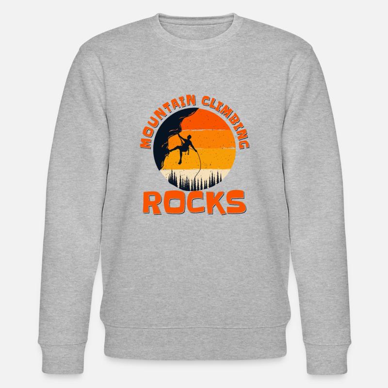 Mountain Climbing Rocks Sportklettern - Stanley/Stella Unisex Bio-Sweatshirt CHANGER  - Grau meliert