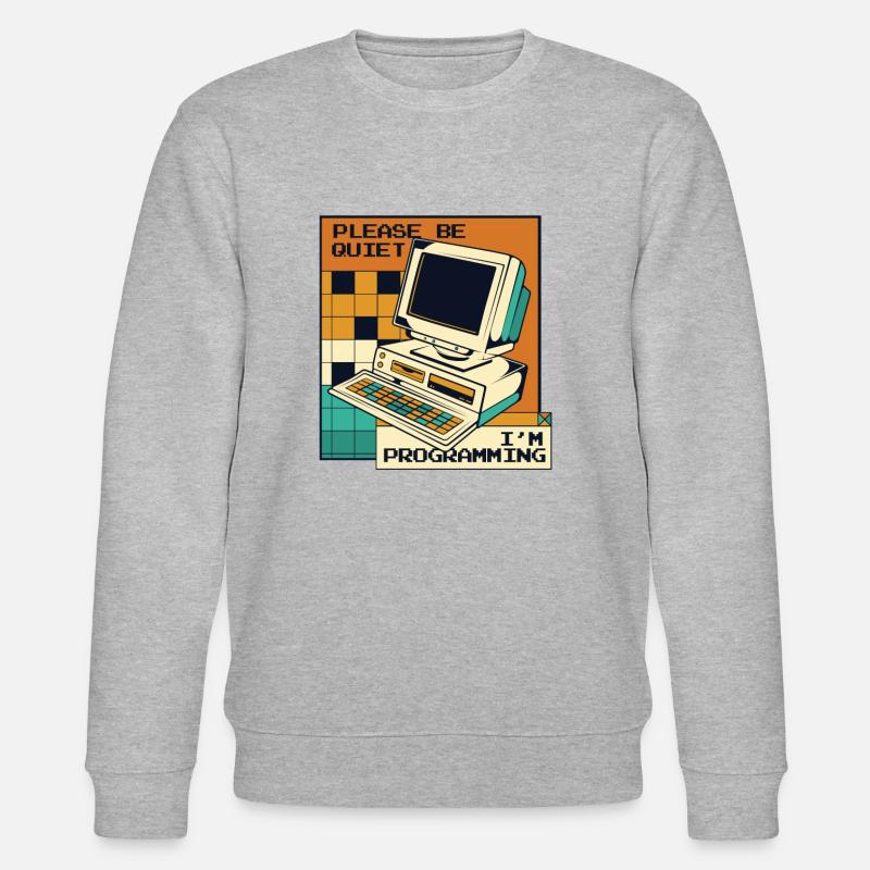 Please Be Quiet Softwareingenieur Developer - Stanley/Stella Unisex Bio-Sweatshirt CHANGER  - Grau meliert