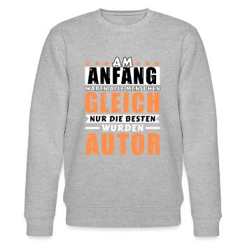 Am Anfang waren alle gleich - Autor Edition - Stanley/Stella Unisex Bio-Sweatshirt CHANGER  - Grau meliert - Vorne - Nik (191cm) & Marisol (170cm)