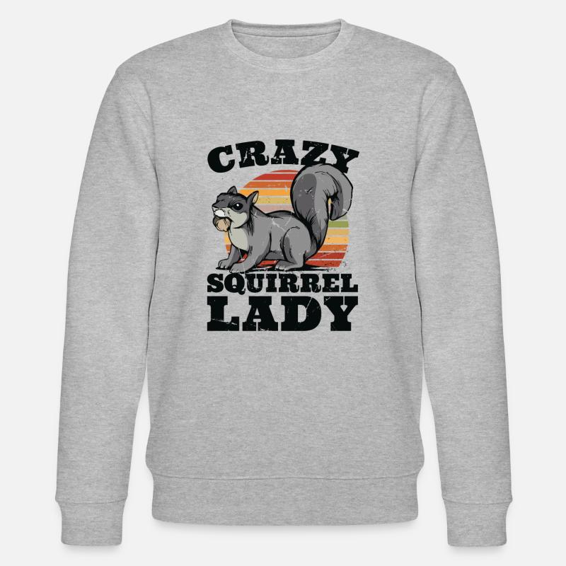 Crazy Squirrel Lady Squirrel Fuchshörnchen - Stanley/Stella Unisex Bio-Sweatshirt CHANGER  - Grau meliert