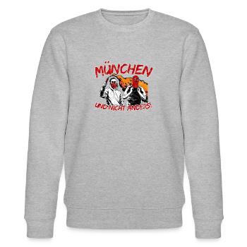München und nicht anders UPDATE - Stanley/Stella Unisex Bio-Sweatshirt CHANGER  - Grau meliert - Vorne - Nik (191cm) & Marisol (170cm)