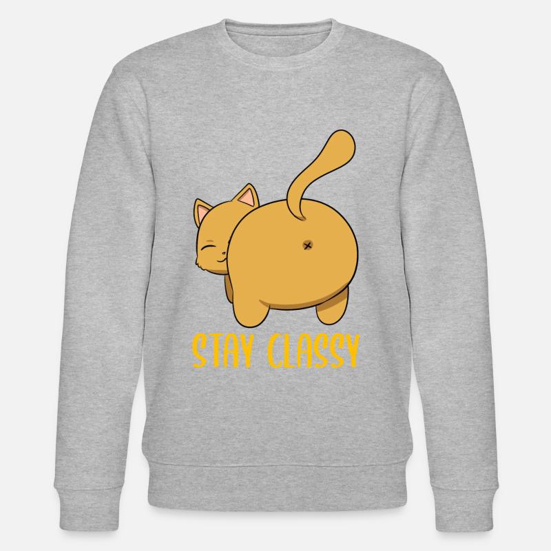 Stay Classy Katzenmama - Stanley/Stella Unisex Bio-Sweatshirt CHANGER  - Grau meliert