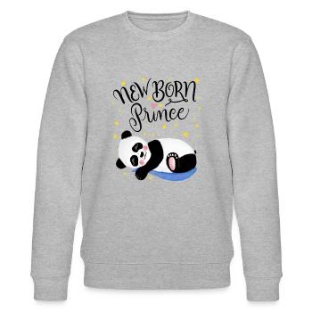 Prince nouveau-né: bébé panda - Sweat bio CHANGER Stanley/Stella Unisexe - gris chiné - Devant - Nik (191cm) & Marisol (170cm)