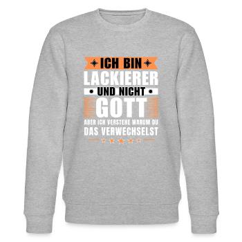 Ich bin Lackierer und nicht Gott - Stanley/Stella Unisex Bio-Sweatshirt CHANGER  - Grau meliert - Vorne - Nik (191cm) & Marisol (170cm)
