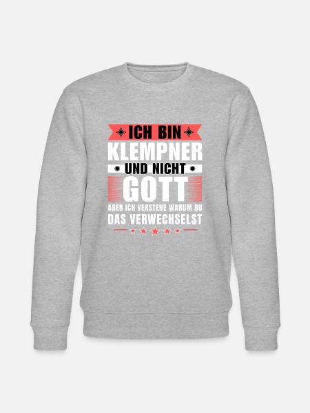 Ich bin Klempner und nicht Gott - Stanley/Stella Unisex Bio-Sweatshirt CHANGER - Grau meliert