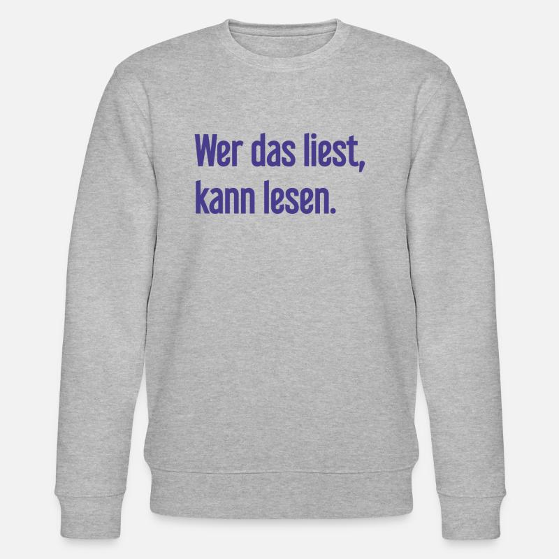 Wer das liest, kann lesen. - Stanley/Stella Unisex Bio-Sweatshirt CHANGER  - Grau meliert