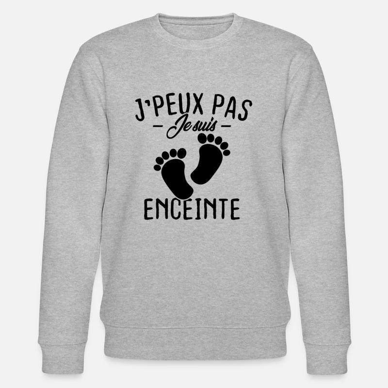 J'peux pas je suis enceinte - Sweat bio CHANGER Stanley/Stella Unisexe - gris chiné