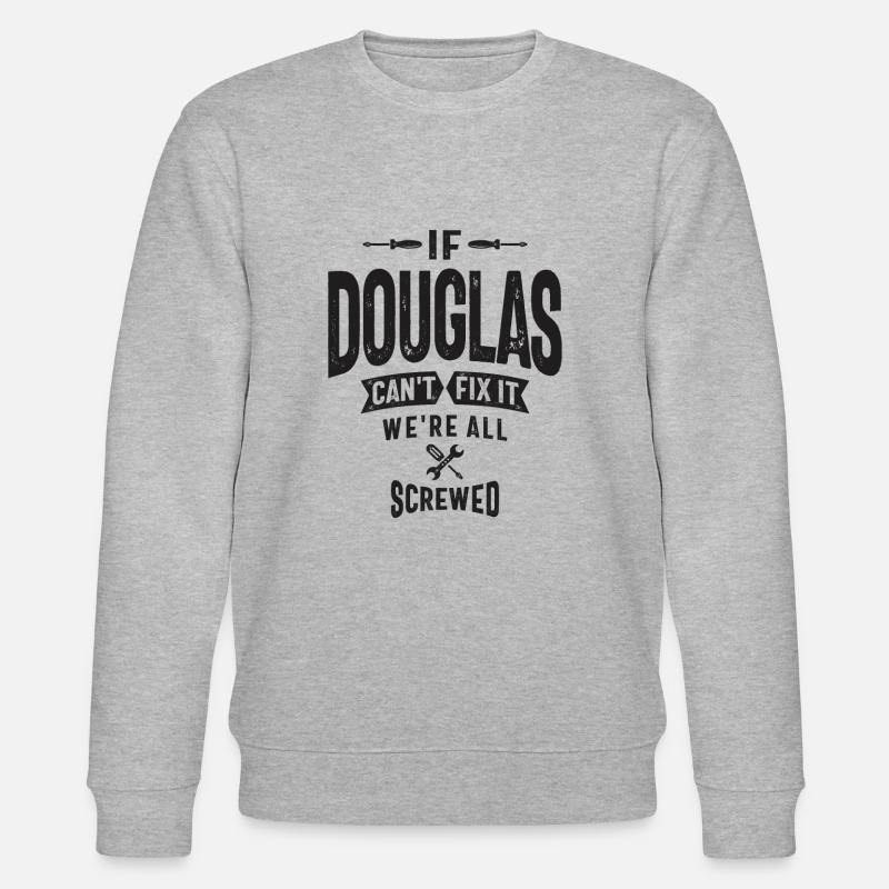Douglas Personalized Name - Stanley/Stella CHANGER Unisex Organic Sweatshirt - heather grey
