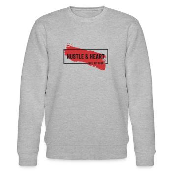 Hektik und Herz werden sich abheben - motivierend - Stanley/Stella Unisex Bio-Sweatshirt CHANGER  - Grau meliert - Vorne - Nik (191cm) & Marisol (170cm)